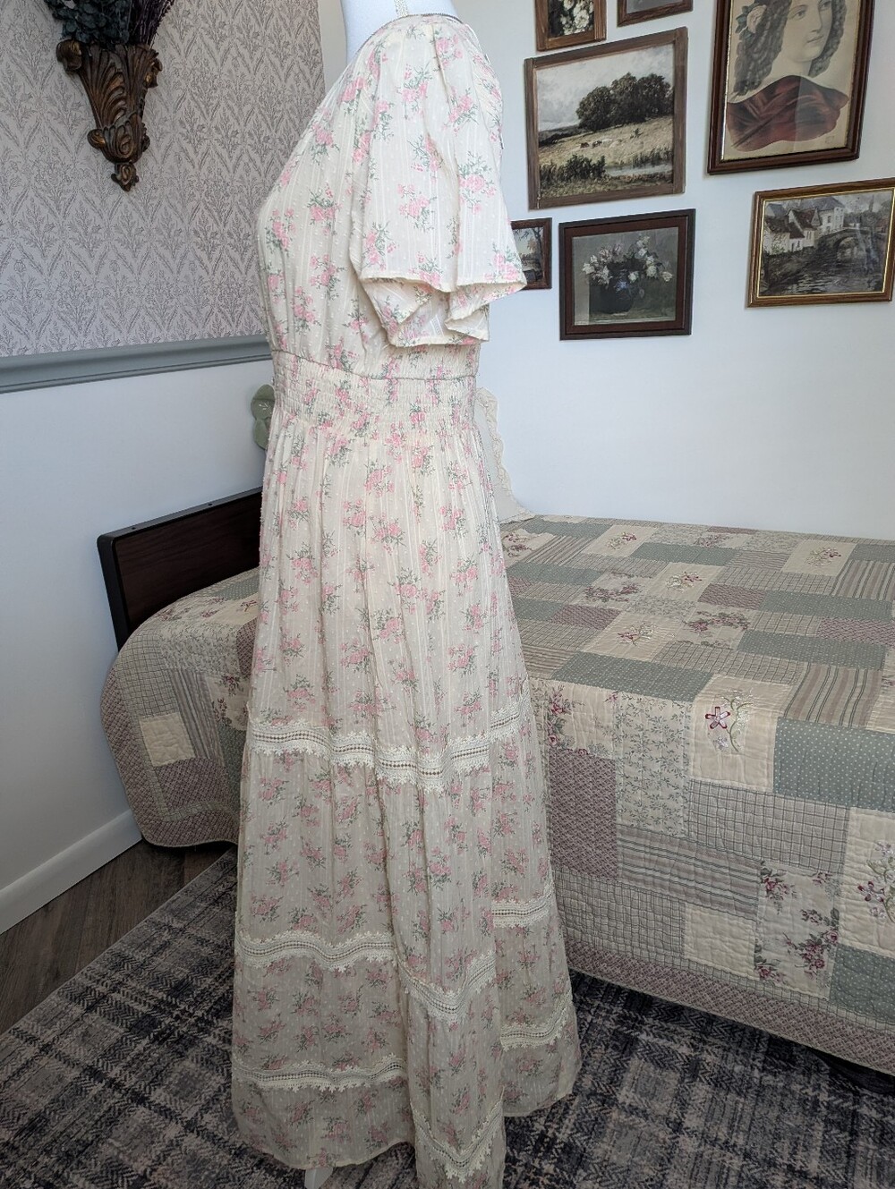 Inherit Co Florianna Floral Maxi Dress L XL Cottagecore Prairie Romantic NWT $89 - Picture 4 of 15